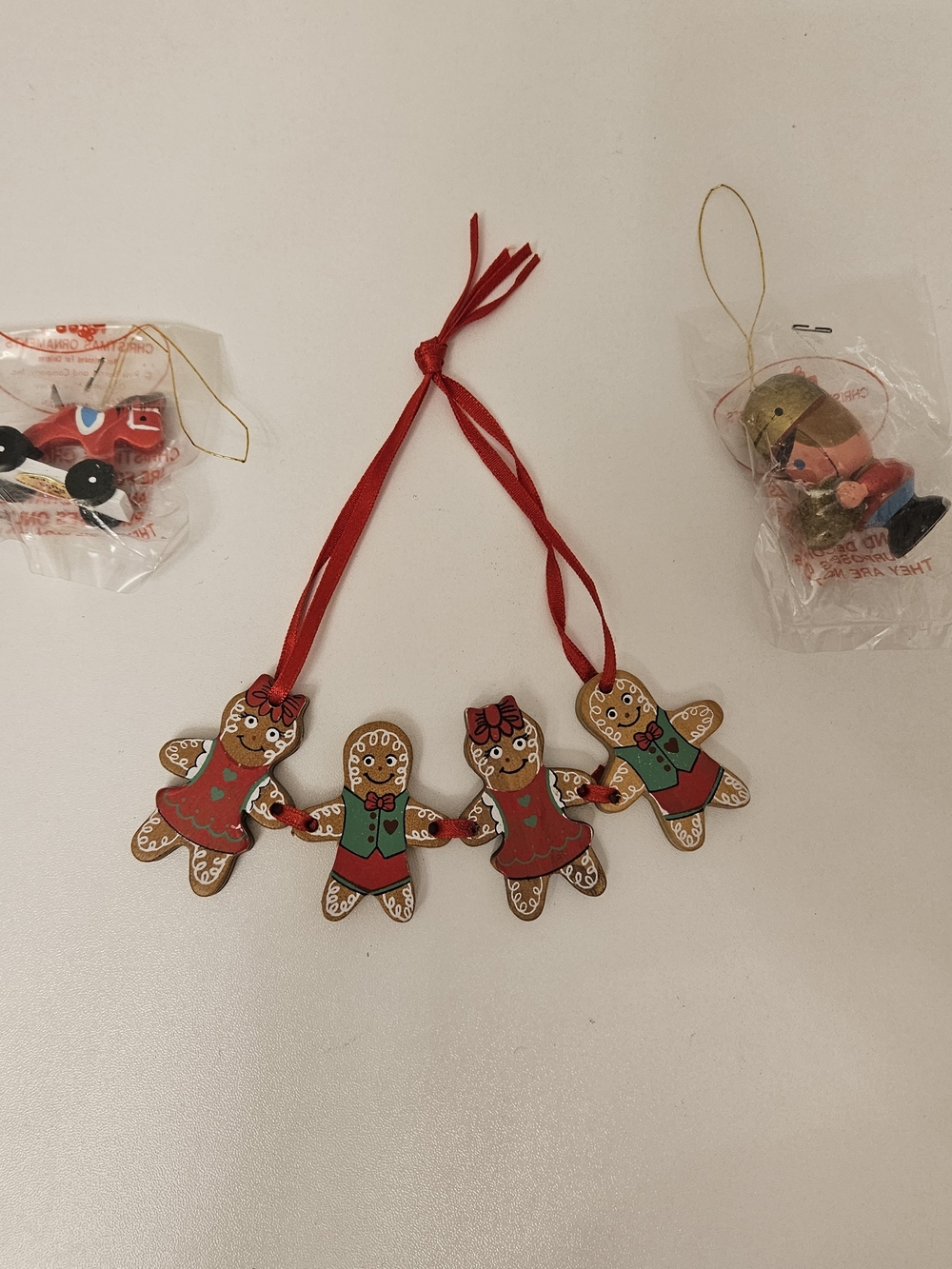 Vintage Miniature Wooden Christmas Ornaments Grannycore Holiday New